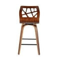 thumbnail image 5 of Folia Mid-Century Modern Counter Stools in Walnut with Upholstered Seat (Set of 2), 5 of 7