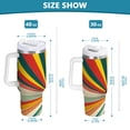 thumbnail image 6 of Yayeee 30oz Stainless Steel Tumbler with Straw and Handle Double-Wall Insulated Travel Water Bottle, Colorful Cat, 6 of 8
