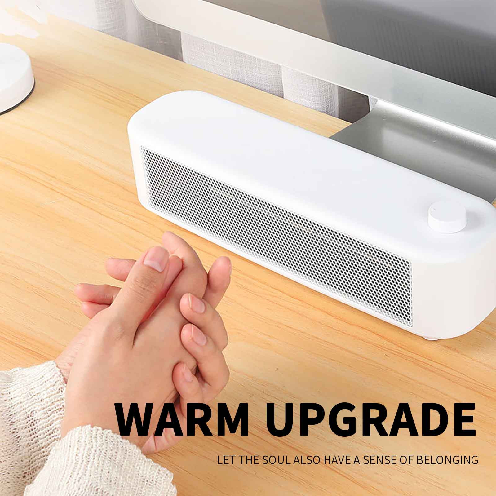 Desktop Small Heater Mini Office Indoor Portable Winter Foot and Hand Warmer Quiet 300W and 500W Energy Efficient Space Heater with Overheat Protection for Home and Work