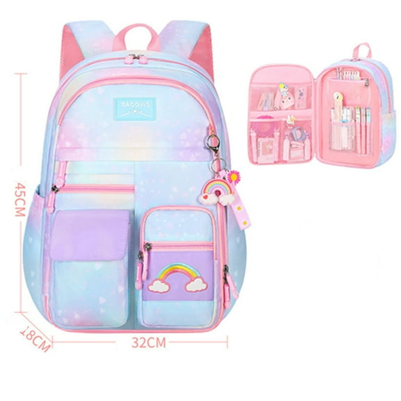 New 3-in-1 Schoolbag Cute Reduced Load Spine Protecting Schoolbag Lunch Bag Insulated Schoolbag Teenagers Schoolbag Travel Hiking Picnic Bag