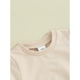 thumbnail image 6 of Bslissey Toddler Baby Girls Summer Outfits Short Solid Color Sleeve T-shirt Tops with Elastic Waist Shorts 6M 12M 18M 24M 3T Infant Casual 2Pcs Clothes Sets, 6 of 9