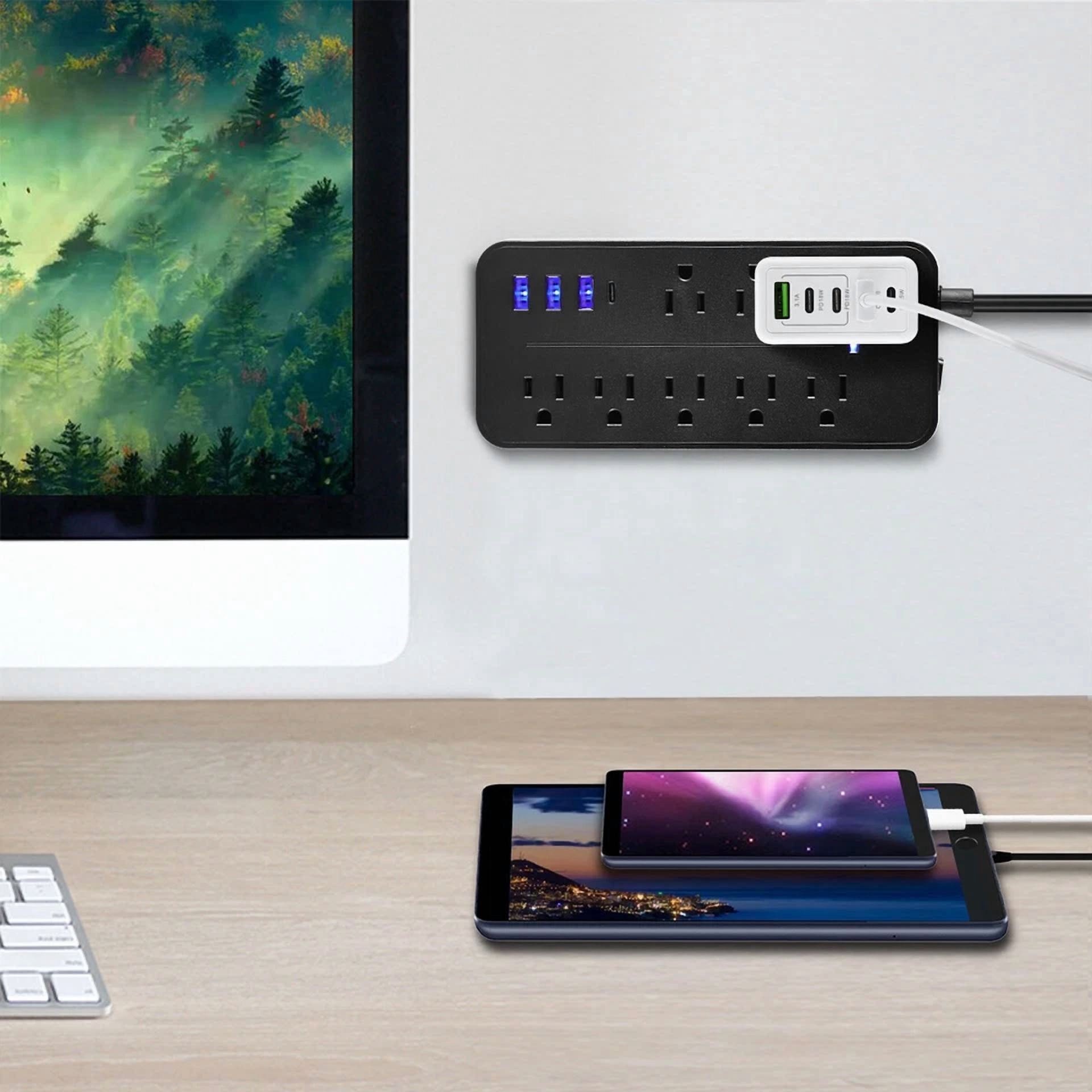 KNACK- Fast Usb C Charging Station 120W 3Pd+2Usb Charger Block Multiport Hub Portable