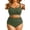 Army Green, variant on WrongDuck Women Plus Size High Waisted Bikini - Ribbed Two Piece Swimsuit Tummy Control Bathing Suit V-Wired 2026 Swimwear