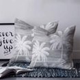 thumbnail image 2 of 16x16 Pillow Covers Set of 2, Summer Palm Trees Square Throw Pillow Covers for Couch/Sofa/Living Room, Tropical Grey Shabby Abstract Art Beach Decorative Soft Pillowcases for Couch Throw Pillows, 2 of 7