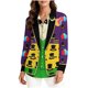 thumbnail image 3 of TaTaai Ladies Mardi Gras Printed Long Sleeve Loose Casual Shirt Unisex Lapel Fashion Blouse Holiday Top for Daily Office Party Streetwear Spring Summer Wear Gift, 3 of 9