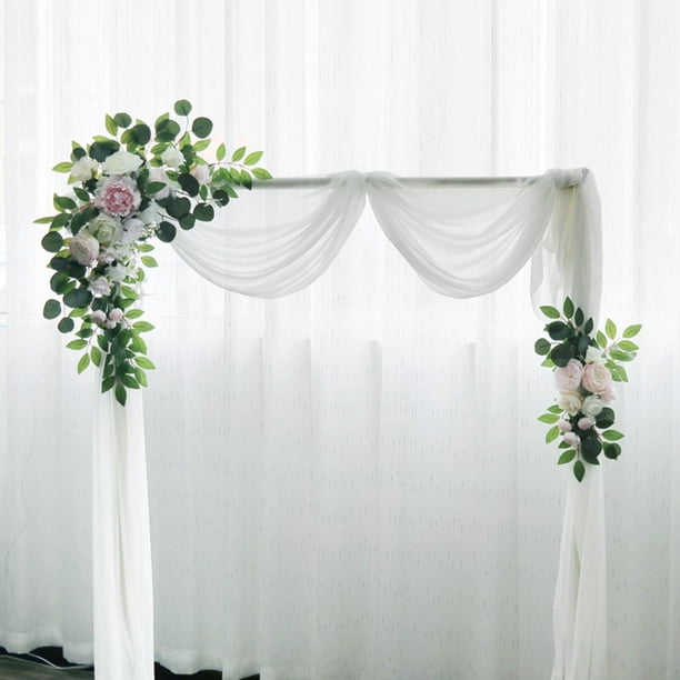 2x de bodas Flores de rosas con hojas de eucalitto Decoración de guirnaldas de s de bodas, Arreglo floral para cartel de Colcomx Boda arco floral