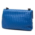 thumbnail image 2 of Pre-Owned Bottega Veneta Intrecciato Chain Shoulder Bag Blue Leather Women's... (Good), 2 of 7