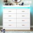thumbnail image 6 of ChVans White Dresser with Charging Station and LED Lights, Modern Chest of Drawers for Closet, 8 drawer dresser for Bedroom, Living Room, Entryway, Hallway, 6 of 6