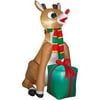 Airblown Inflatable Rudolph with Gift Christmas Decor, 5' Tall