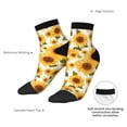 thumbnail image 6 of Rateoe Yellow Polka Dot Sunflower Pattern Quarter Crew Socks,Toe Seamed Ankle Socks,Cotton Cushioned Breathable Athletic Crew Sports Socks, 6 of 7