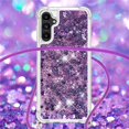 thumbnail image 5 of Long Crossbody Lanyard Clear Case for Samsung Galaxy A24 4G with Adjustable Neck Strap, Glitter Sparkly Bling Quicksand Phone Cover Cases for Samsung Galaxy A24 4G QKG Purple, 5 of 14