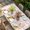 Pink, variant on Easter Bunny Table Cloths for 4 Foot Rectangle Tables, Spring Daisy Botanical Leaves Brown Wood Patio Waterproof Elastic Fitted Tablecloths, Washable Rectangular Table Cover for Camping