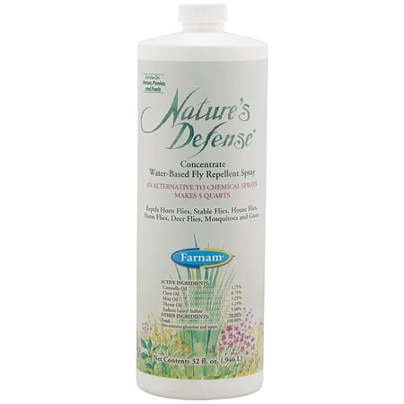 Farnam Nature's Defense Concentrate Botanical Fly Spray For Horses 32 ounces
