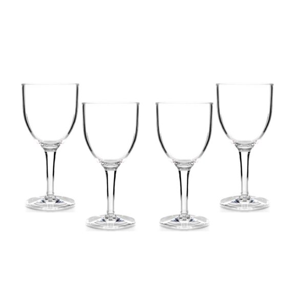 Martha Stewart Collection Acrylic Wine Glass, Clear, Set of 4