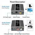thumbnail image 3 of 2X Optical to RCA Converter Audio Converter Digital to Analog Audio Coaxial to RCA Adapter 3.5mm AUX with Optical Cable,2 x Audio Converter 2 x Optical Cable,silver grey, 3 of 4