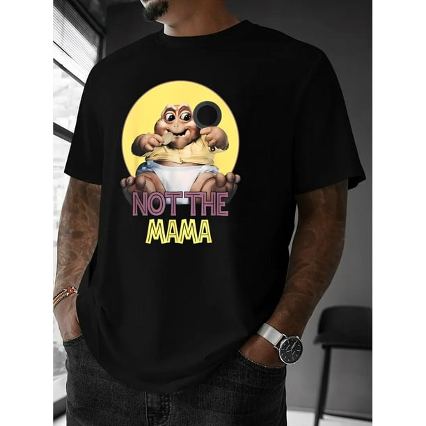 Men's "Not the Mama" Graphic Tee - Funny Cartoon Youngsters Design, Gray Casual Summer T-Shirt, Unisex Streetwear, Soft Cotton Blend, Machine Washable
