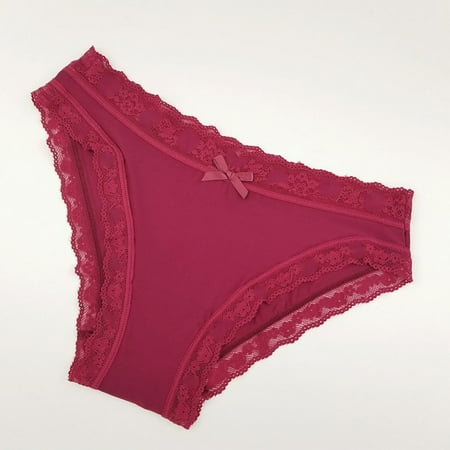 Big Savings: Panty for Women  Calzones de Algodon para Mujer  Women s Fashion Briefs Comfortable Cotton High Waist Underwear Women Sexy Panties SOPATENOR Wine S