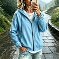 thumbnail image 2 of PBFRDSJ Women's Lightweight Rain Jacket Comfortable Stretch Hooded Zip Up Jacket with Pockets for Hiking Travel Outdoor Sizes S-2XL, 2 of 9
