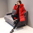 thumbnail image 2 of Veste d'Hiver pour Femmes Veste d'Hiver Épaisse pour Femmes Col Fermeture Éclair Poche Manteau Chaud Coton Chandail à Capuchon Vêtement d'Extérieur, 2 of 6
