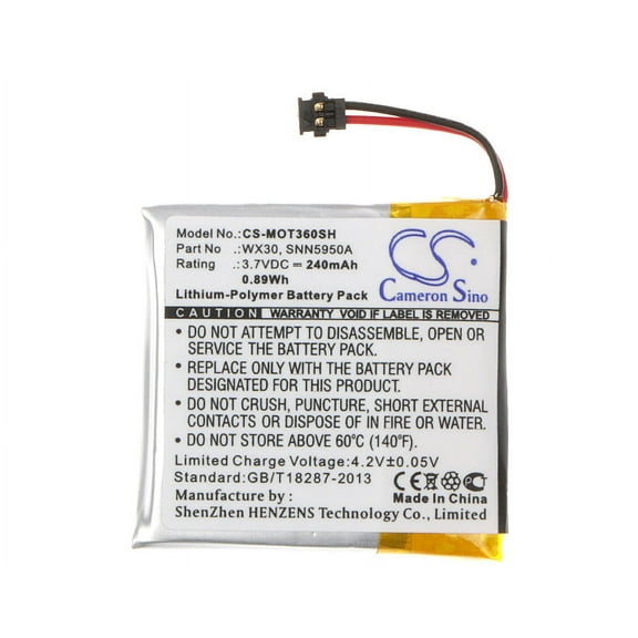 240mAh SNN5951A WX30 SNN5950A Battery for Motorola Moto 360