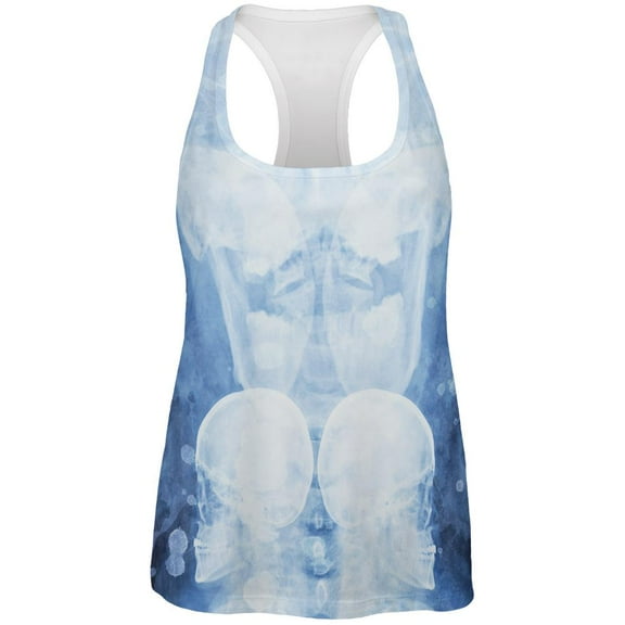Dead Inside Skull X-Ray Splatter All Over Womens Work Out Tank Top