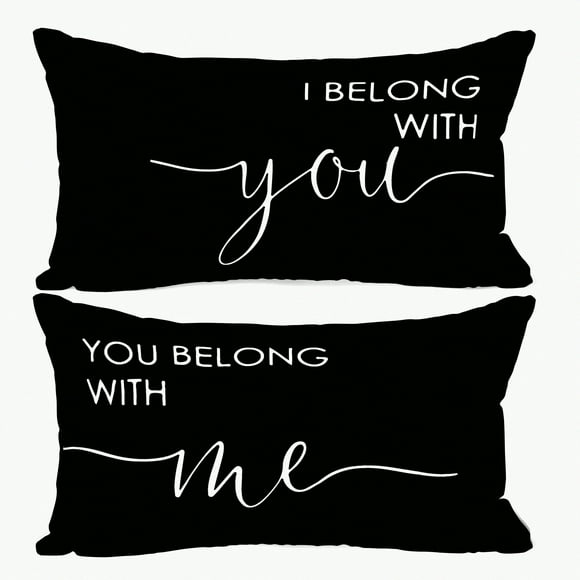 Love Nest Flannel Pillow Case Set - Wedding Anniversary & Engagement Gifts for Couples - 12 x 20 Inch Cushion Cover for Sofa, Couch, Bed - Set of 2