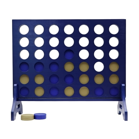 Tailgating Pros Premium Giant Four in a Row with Carrying Case - Jumbo Oversized Outdoor Yard Game - Connect Multiple Pucks in a Row to Win - Many Puck Colors Available!