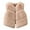 Khaki, variant on KAUOD Girls Padded Quilted Sherpa Vest Winter Warm Open Front Fleece Sleeveless Jackets Teen Kids Fuzzy Windproof Waistcoat