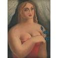 thumbnail image 2 of Mikuláš Galanda 14x18 Gold Ornate Wood Frame and Double Matted Museum Art Print Titled - Woman with Bellflowers (1928), 2 of 4