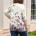 thumbnail image 6 of MLQIDK Plus Size Tops for Women Dressy Fashion Plus Size Spring Tops V Neck Plus Size 3/4 Sleeve Tops Floral Print Casual Tunics 4x Womens Plus Size Clothes Hot Pink 3XL, 6 of 6