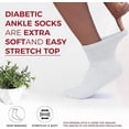 thumbnail image 2 of Diamond Star Diabetic Ankle Socks - Non Binding Quarter Socks for Men & Women, Cushion Circulatory Socks (White - 6 Pairs, Socks Size 13-15, Fit Women's Shoe Size 9-14), 2 of 6