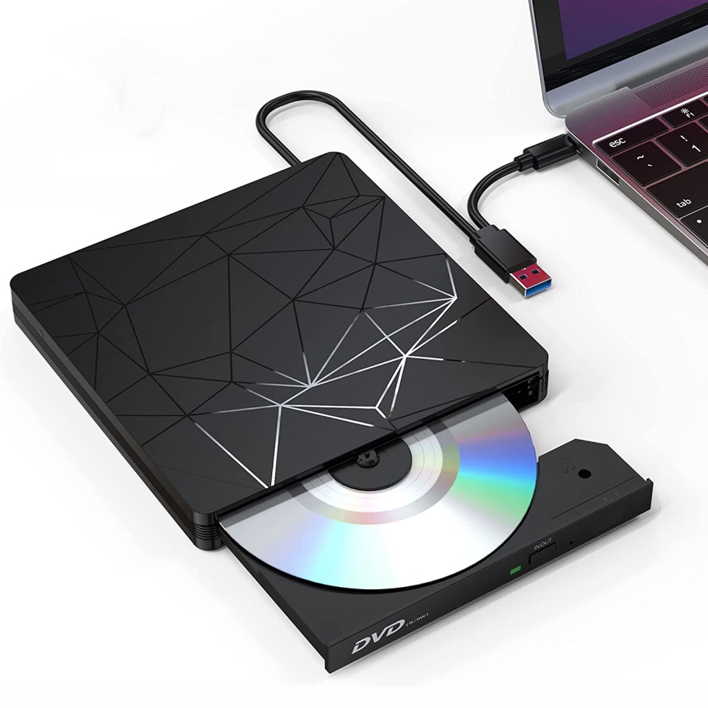 Portable External Disc Reader Drive USB 3.0 Type C for Laptop Desktop PC Wide Compatibility Disk Writer