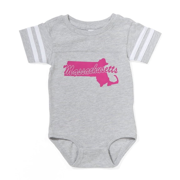 CafePress - Massachusetts - Cute Infant Baby Football Bodysuit