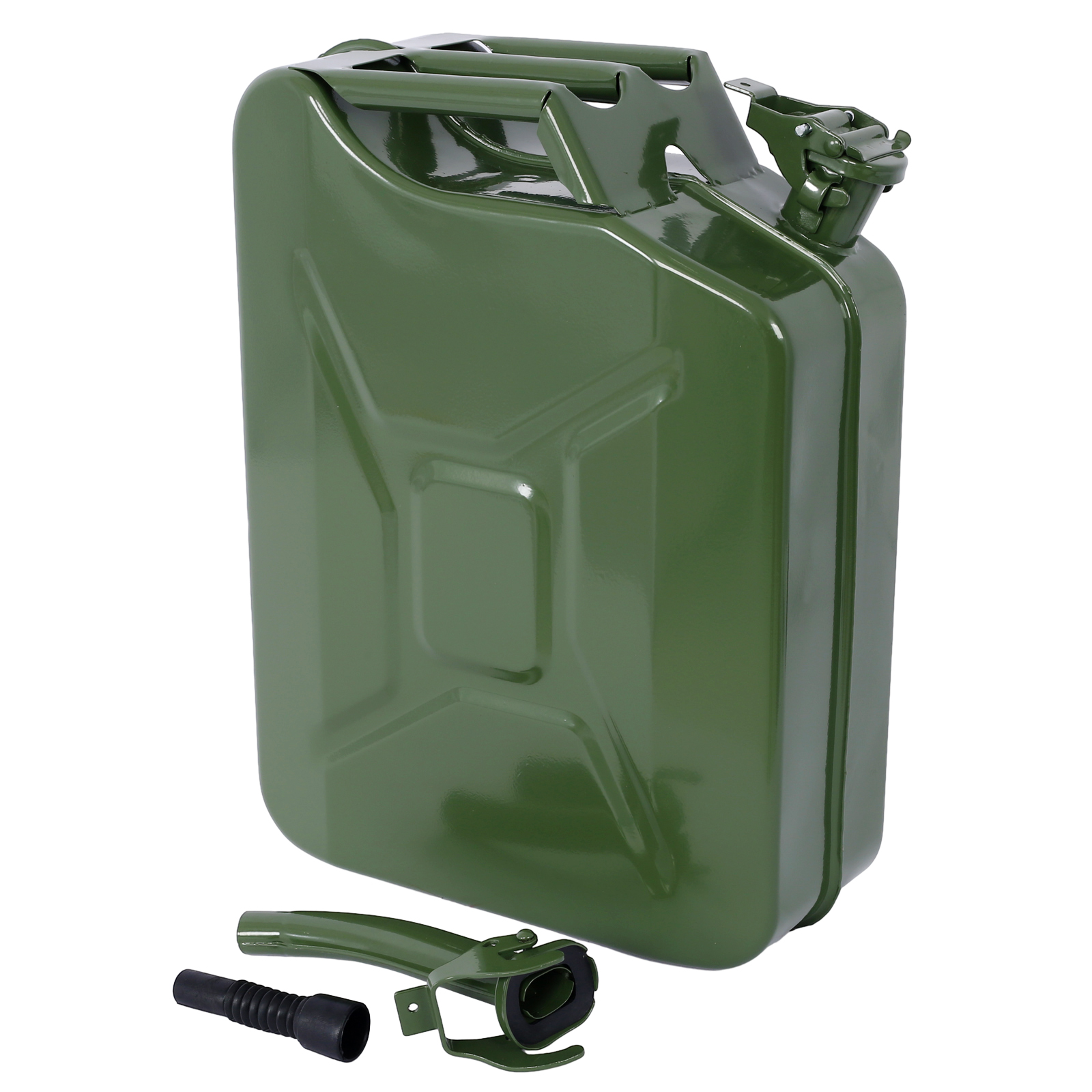 Hitop 20 Liter (5 Gallon) Jerry Fuel Can with Flexible Spout, Portable Jerry Cans Fuel Tank Steel Fuel Can, Fuels Gasoline Cars, Trucks, Equipment, GREEN