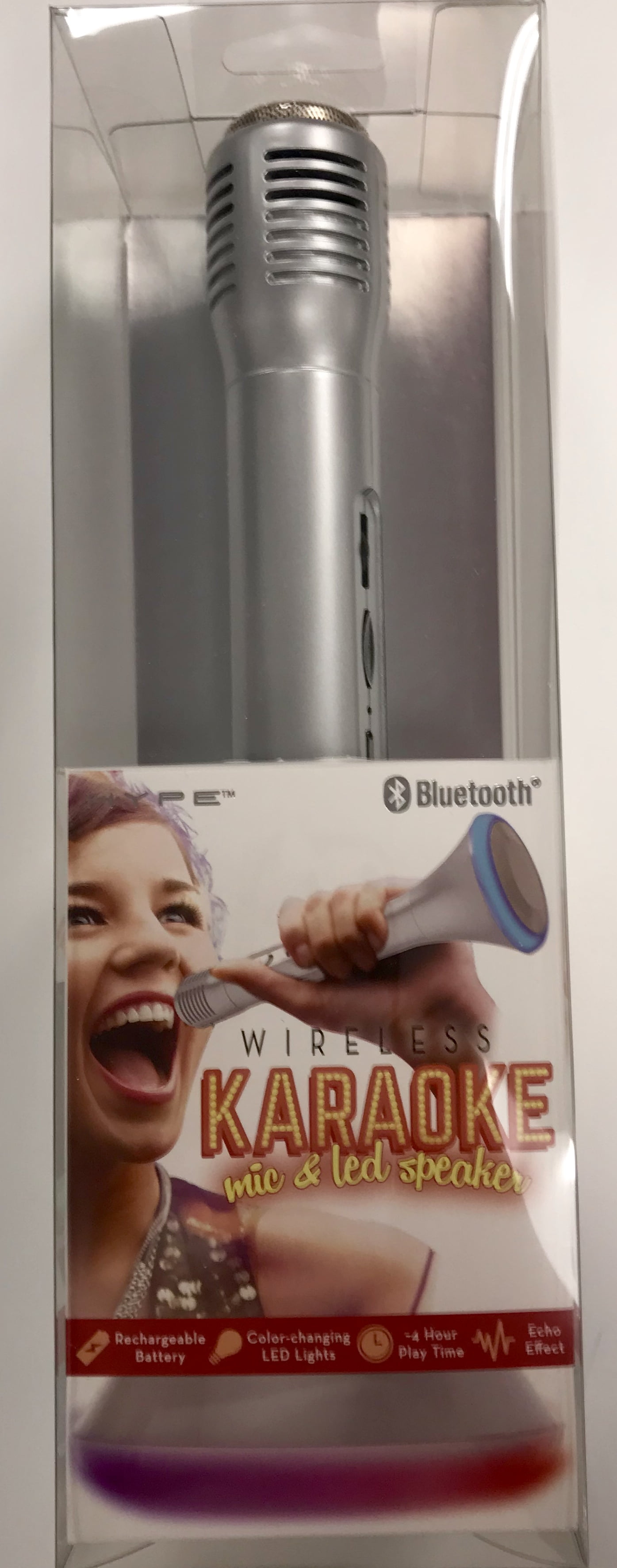 hype wireless karaoke mic & led speaker