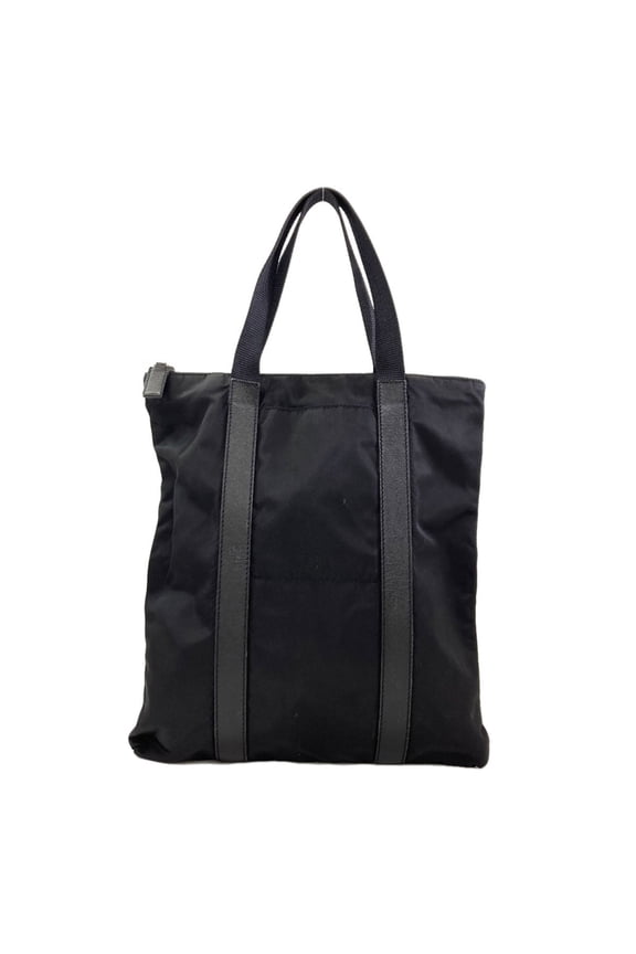 Pre-Owned Prada logo hardware handbag, nylon/leather material, women's.