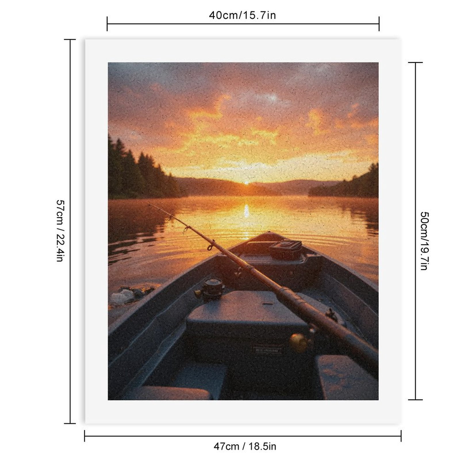 Paint by Numbers Kit for Adults, Sunset Fishing Tranquility Scene Paint by Numbers, Easy Paint by Numbers Kit for Adults Beginner, DIY Adult Paint by Number Kits on Canvas, 12x16in Home Decor