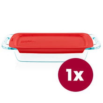 Pyrex Easy Grab 8" Square Glass Baking Dish with Red Lid - image 2 of 9