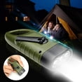 thumbnail image 5 of Rechargeable Solar Flashlight (Set Of 2), Led Hand Crank Generator Emergency Flashlight With Carabiner With Carabiner, Army Green, 5 of 5