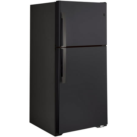 GE - 21.9 Cu. Ft. Garage-Ready Top-Freezer Refrigerator - Black Slate