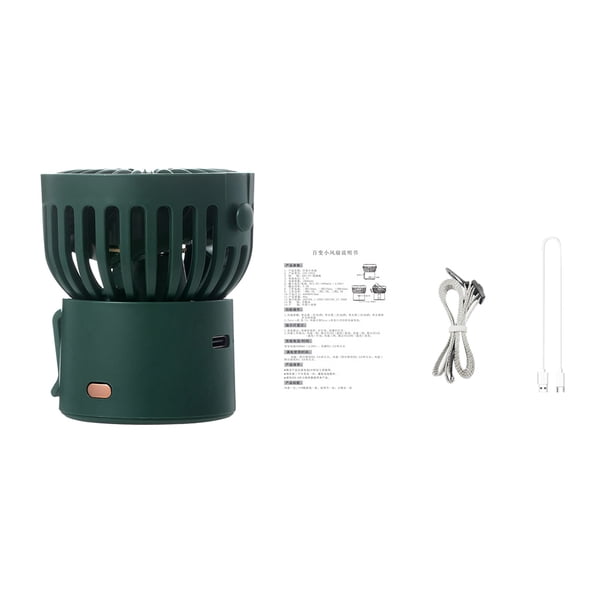 Ventilador eléctrico Mini ventilador colgante de cuello para exteriores Niveles de viento ajustables Dispositivo de enfriamiento de escritorio, Verde kenally HA004138-04B