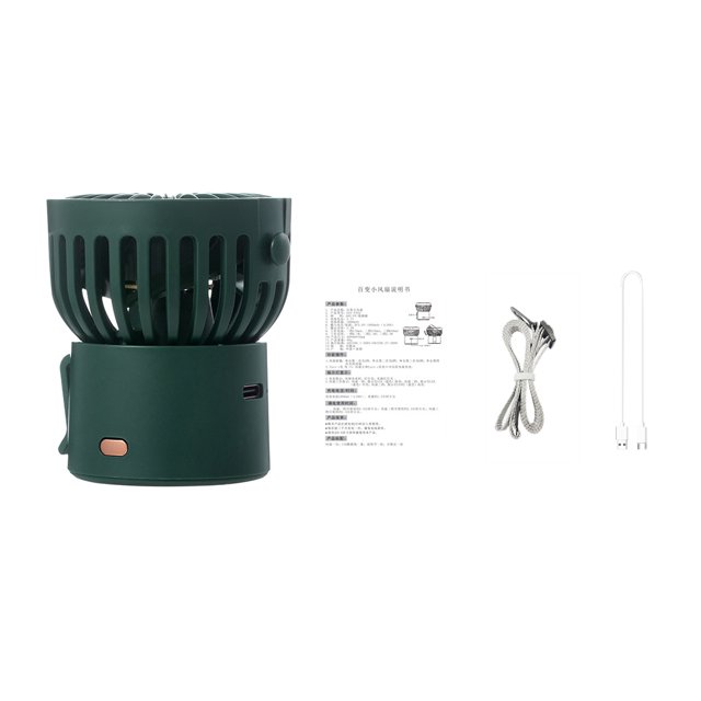 Ventilador eléctrico Mini ventilador colgante de cuello para exteriores Niveles de viento ajustables Dispositivo de enfriamiento de escritorio, Verde Noticed HA004138-04B