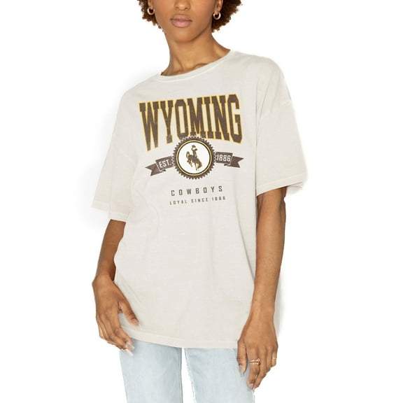 Women's Gameday Couture White Wyoming Cowboys Get Goin' Oversized T-Shirt