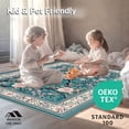 thumbnail image 4 of ODIKA 3'x5' Machine Washable Non-Slip Area Rug, Floral Teal Door with Cherry Blossom Branch and Decorative Accents High Traffic Rug, Blue, 100589, 4 of 7