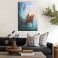 thumbnail image 4 of COGL Jesus Christian Canvas Wall Art Hand of God Reaching Into Water Picture Bible Christ Religion Painting Wall Decor Poster Print for Living Room Bathroom Bedroom Church Home 20x24inch Framed, 4 of 6