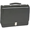 thumbnail image 1 of 17 Inch River North Black Leather Triple Compartment Briefcase, 1 of 1