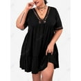 thumbnail image 2 of Rosegal Plus Size Plunge Lace Insert A Line Dress, 2 of 5