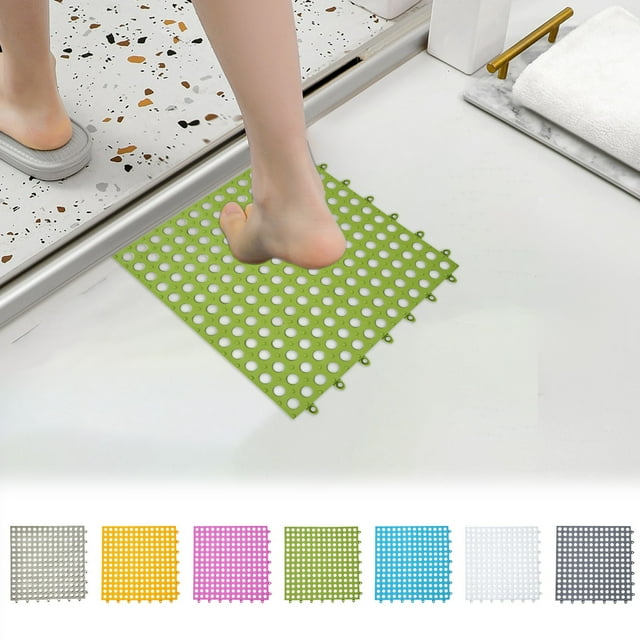 Non-slip Bathroom Floor Mat, Hollow Splicing Design, Waterproof Material, Pet-Friendly Surface, For Wet Areas, Enhanced Grip, Home Bathroom Decor, Kitchen Entryway Mat, Durable Rubber Backing,