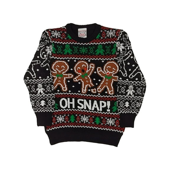Well Worn "Oh Snap!" Gingerbread Man Holiday Knit Sweater (Boy's), Size XS