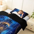 thumbnail image 4 of Manfei Magical Sailboat Canyon Ocean Twin Comforter Sets for Kids Boys and Girls, Nautical Fantasy Print Bedding Set, Black Reversible 2-Piece, 1 Comforter and 1 Pillowcase, 4 of 6